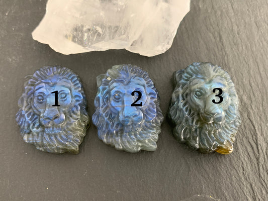 Lion Labradorite carving - Labradorite carving