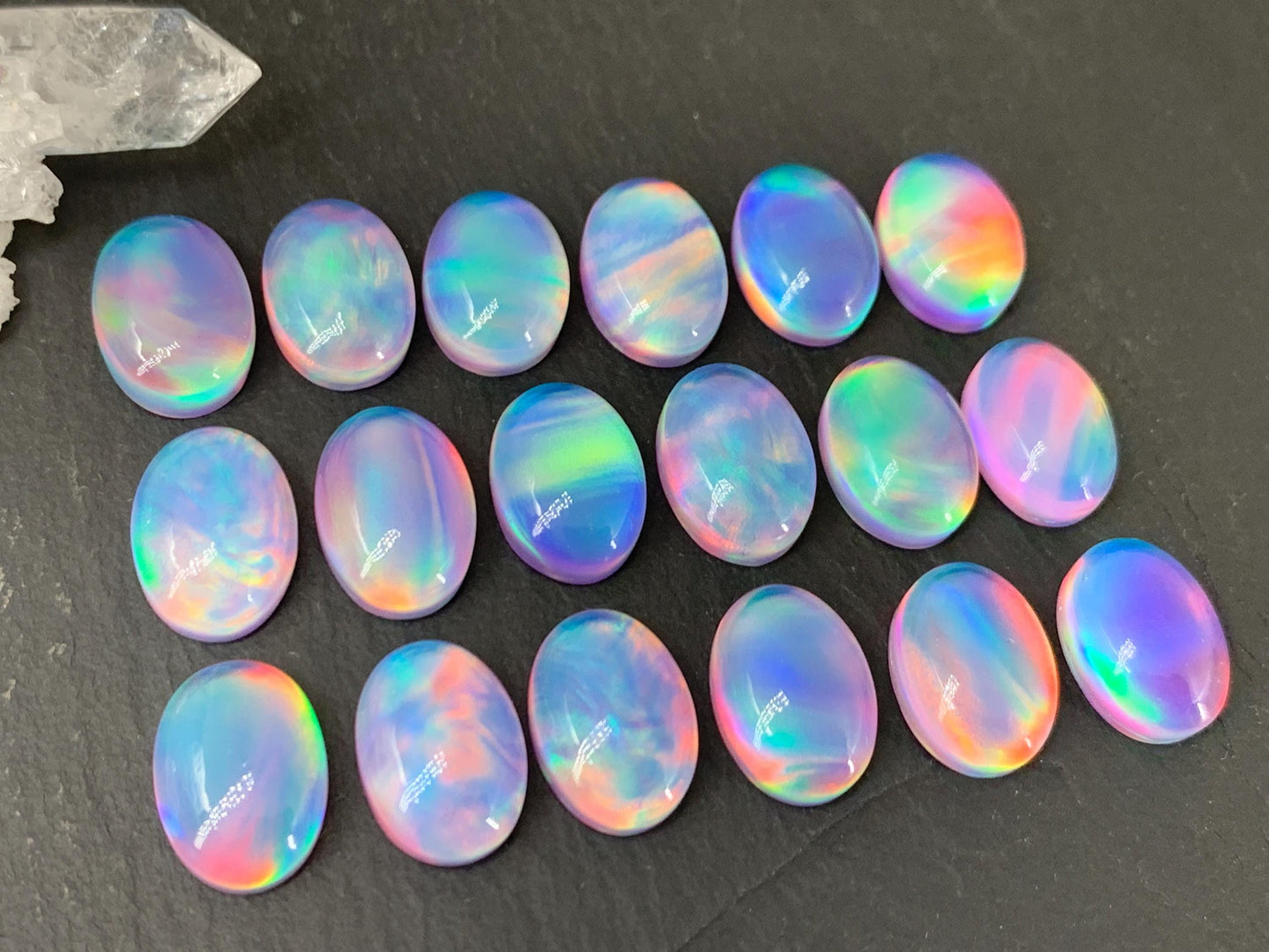 Aurora Opal oval 10x14mm cabochons - AO108-1 - Doublet cabochon