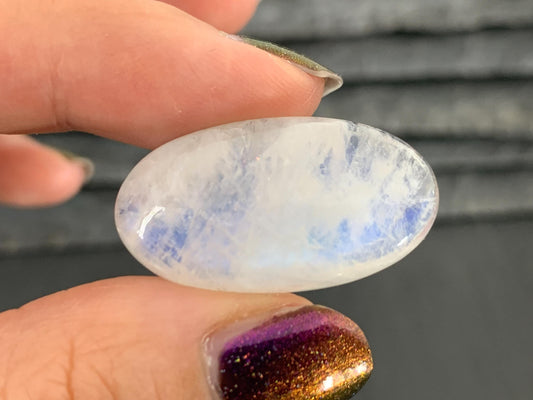 Rainbow Moonstone 29x16x8mm cabochon