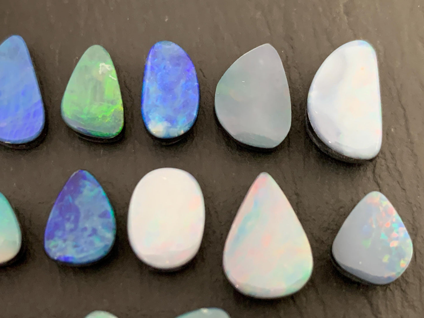 Australian Opal doublet 10-13mm long cabochon