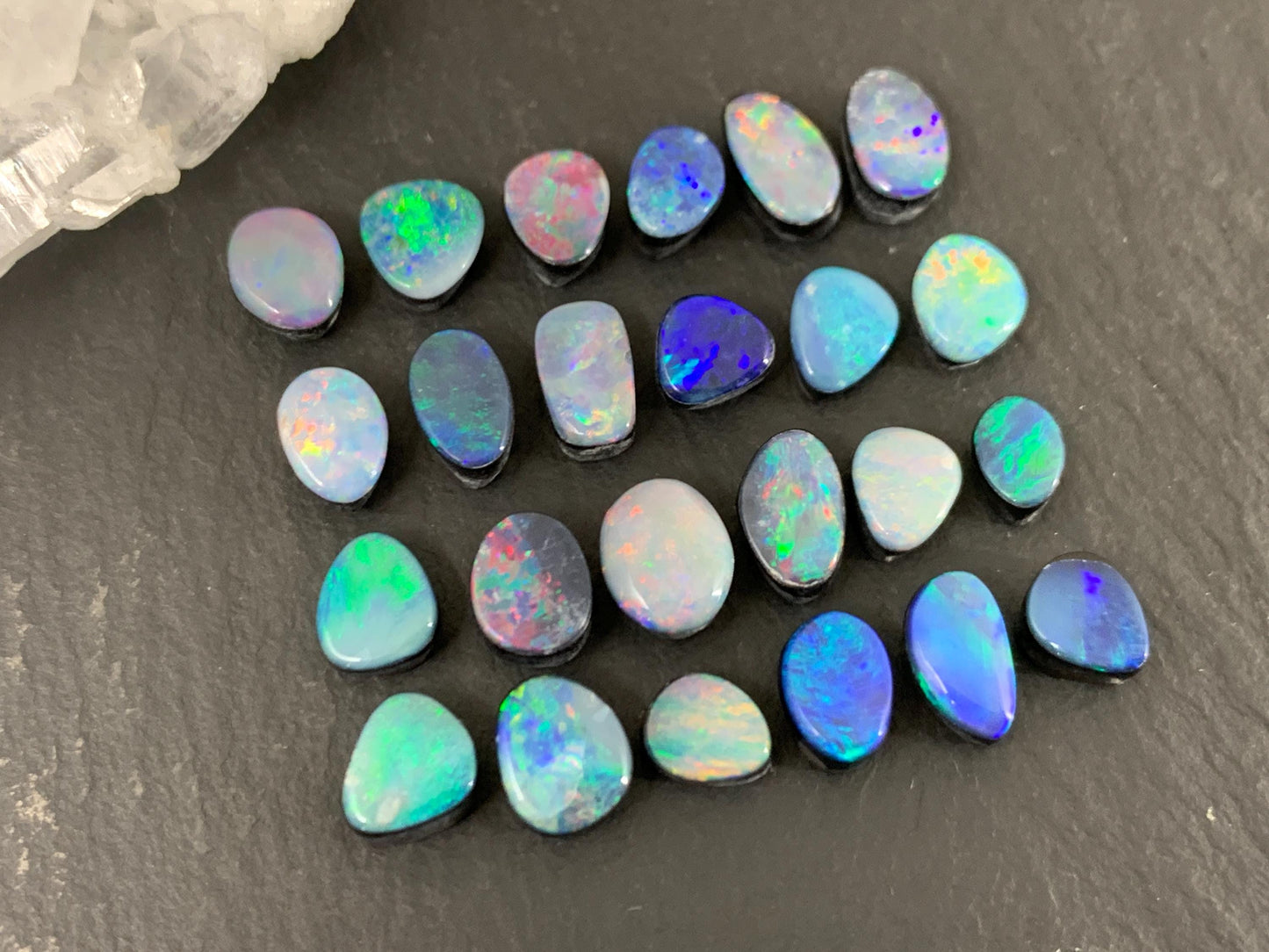 Australian Opal Doublet - Natural Opal Cabochon Free Form Stone 5-8mm