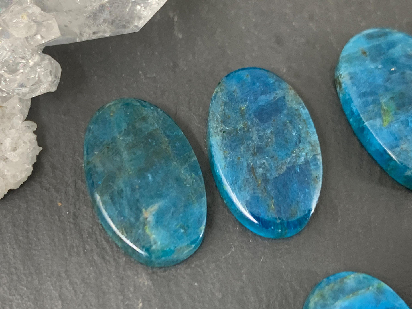 Apatite oval 18-19mm long cabochon - Buy by pair