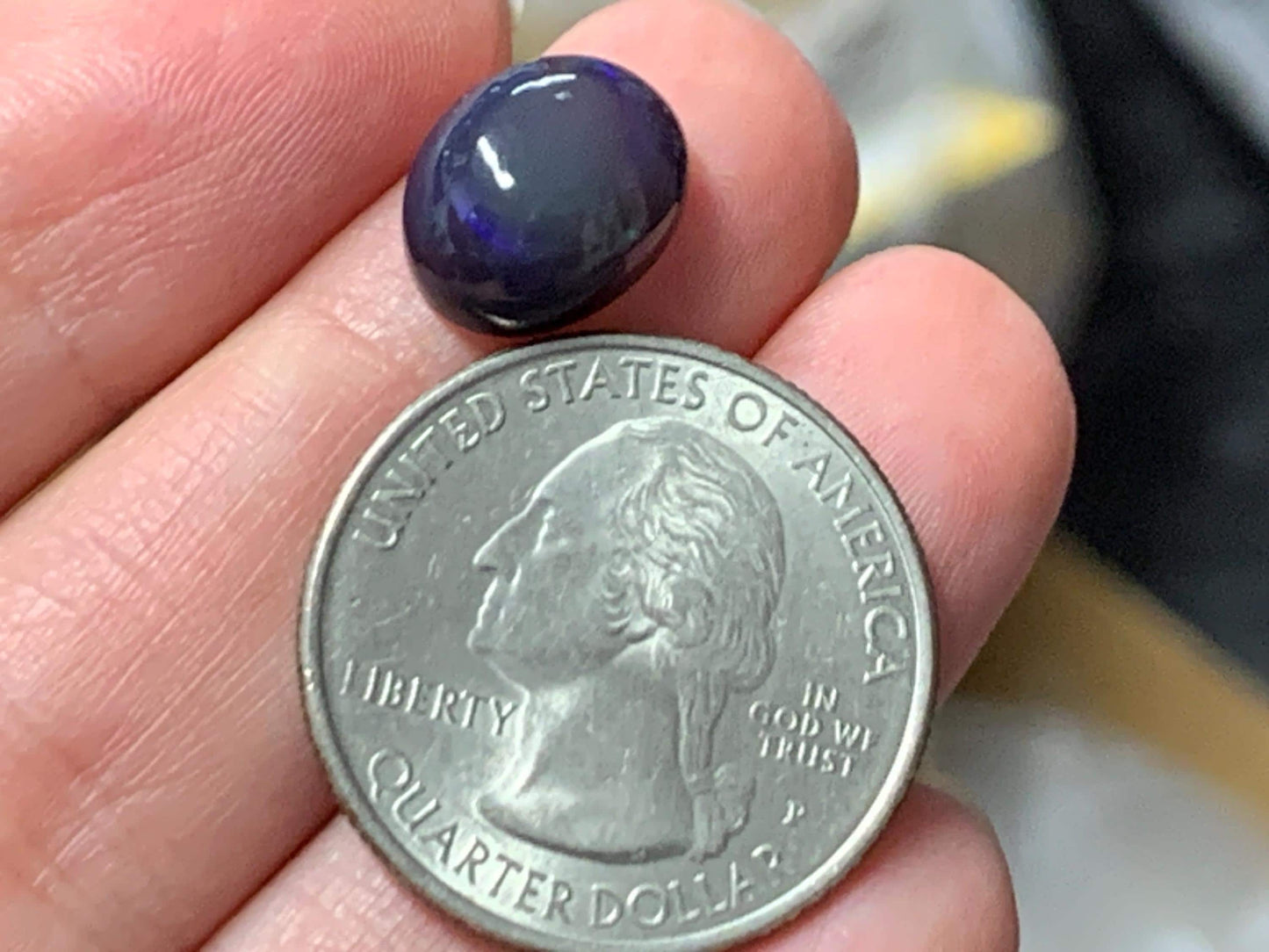 Natural Ethiopian Black Opal 9x12x6mm cabochon