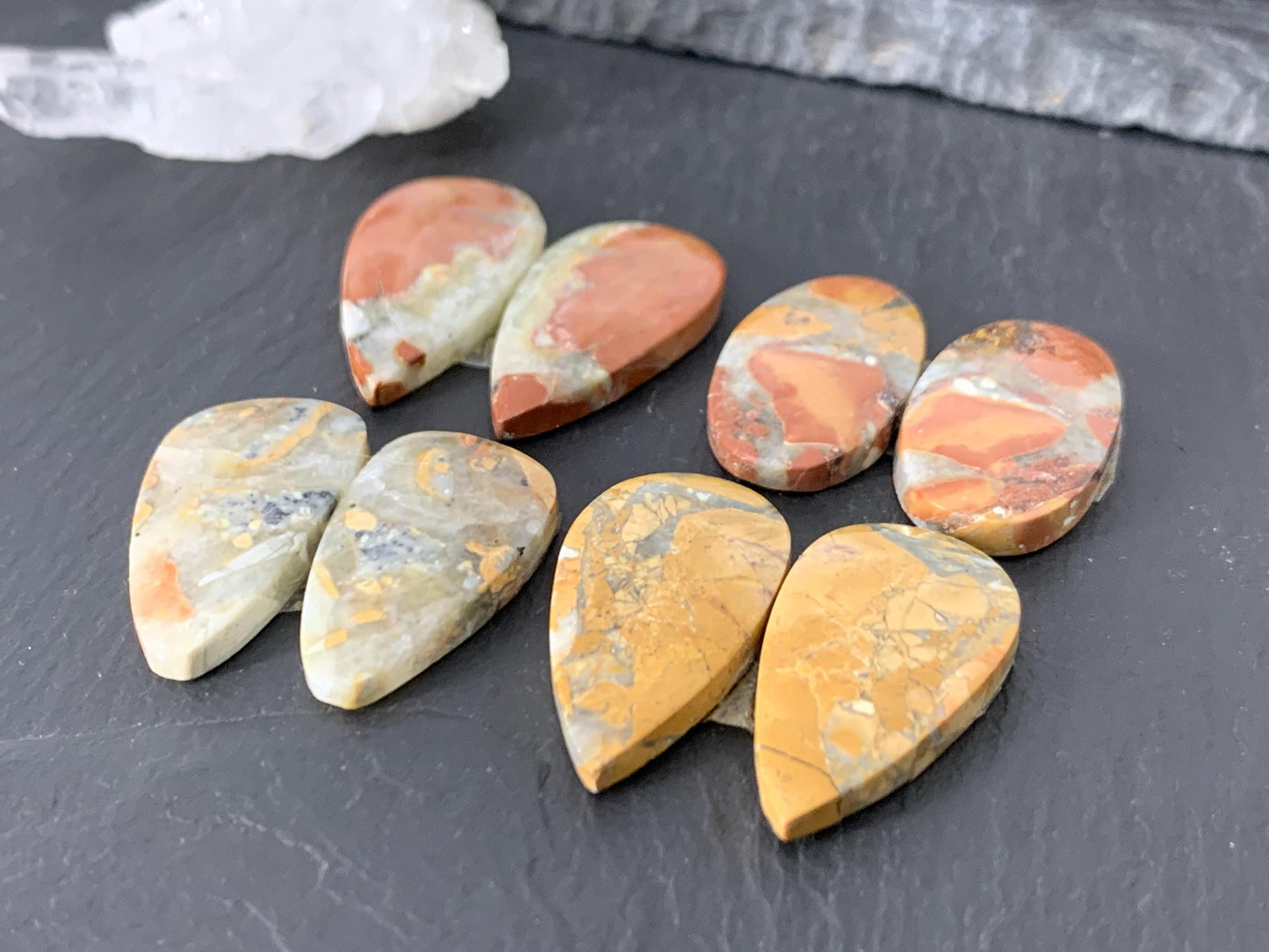 Maligano Jasper cabochon pair