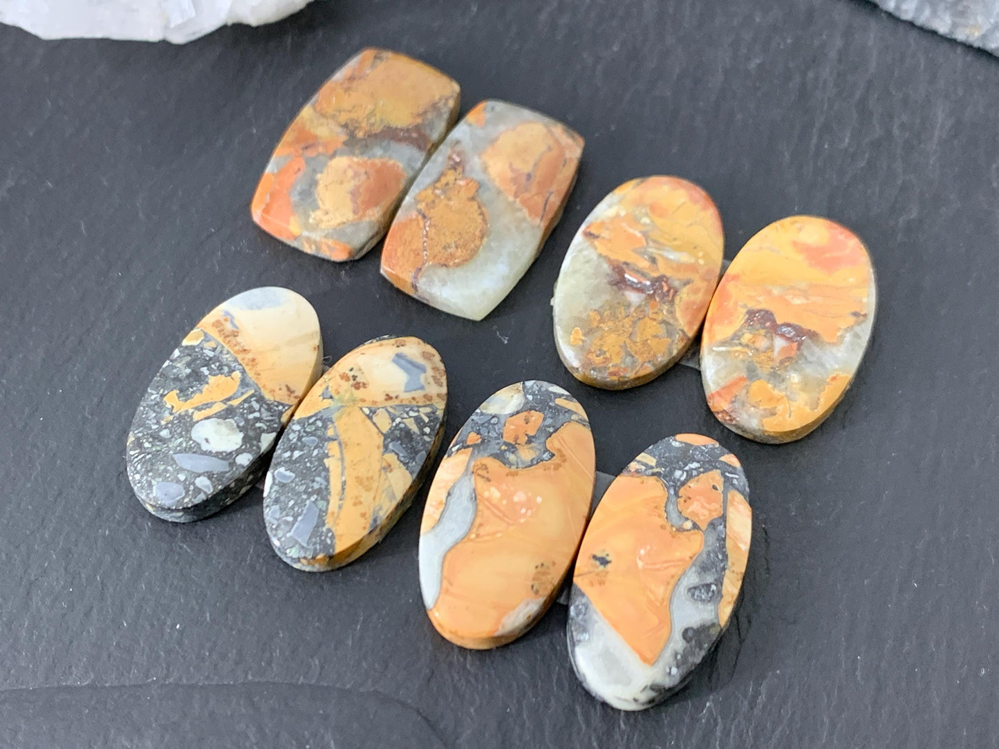 Maligano Jasper cabochon pair