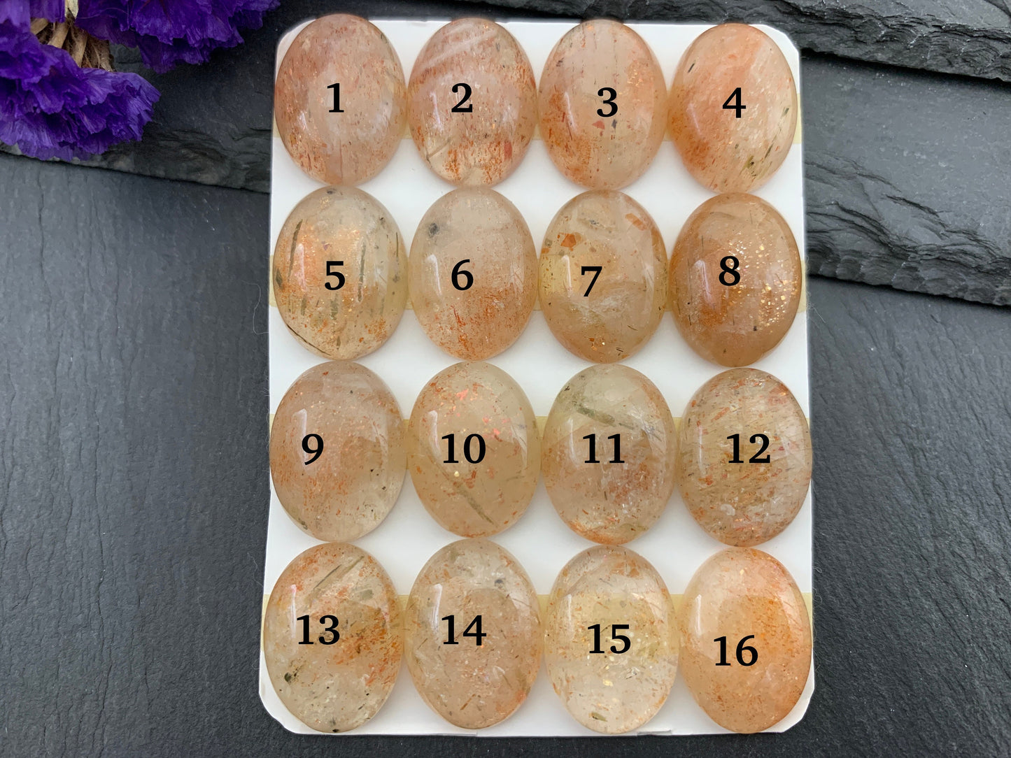 Sunstone oval 15x20mm cabochon - Calibrated cabochons