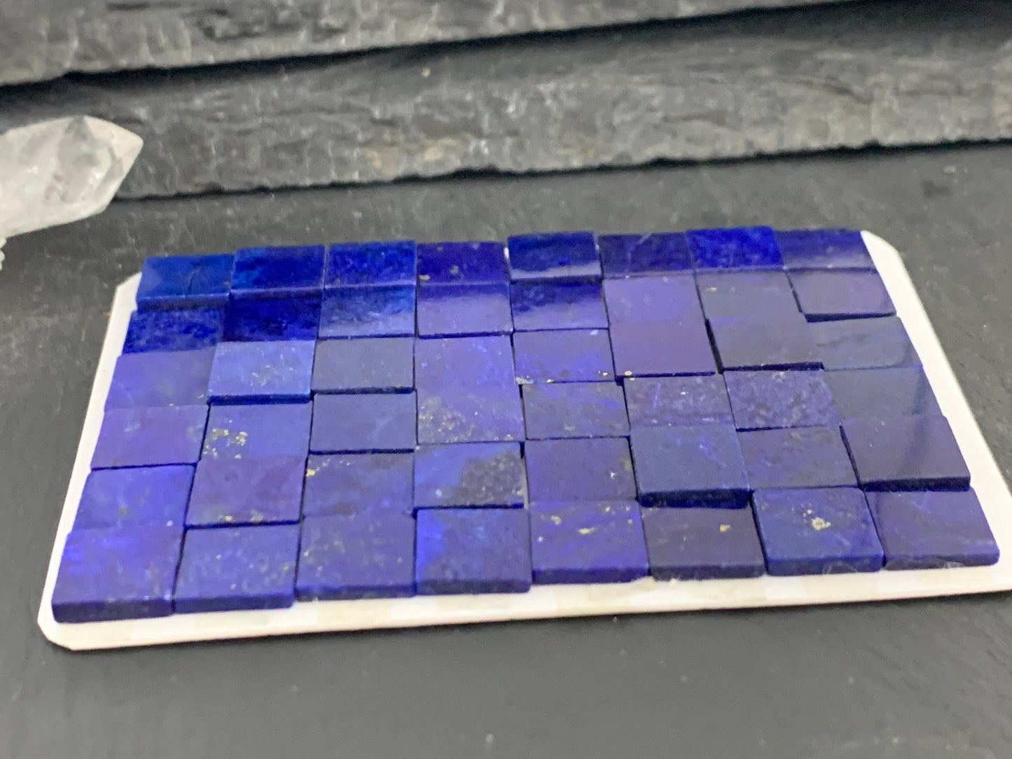 Flat Lapis Lazuli square 8x8mm cabochon - Calibrated cabochons