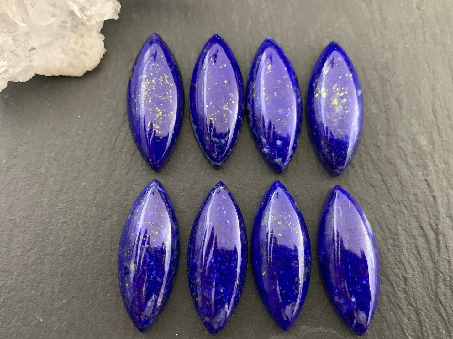 Lapis Lazuli marquise 10x25mm cabochon - Calibrated cabochons