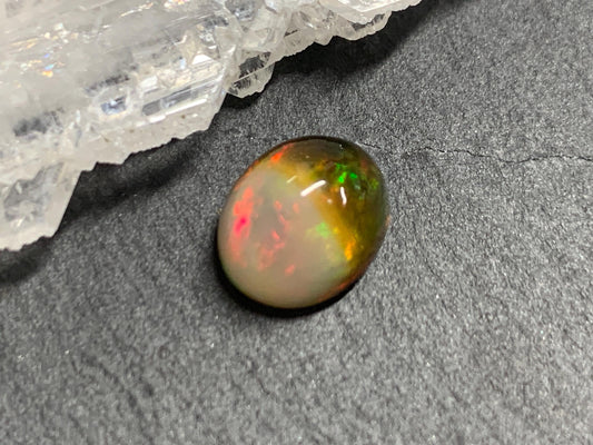 Natural Black Ethiopian Opal oval 8x10x6mm cabochon