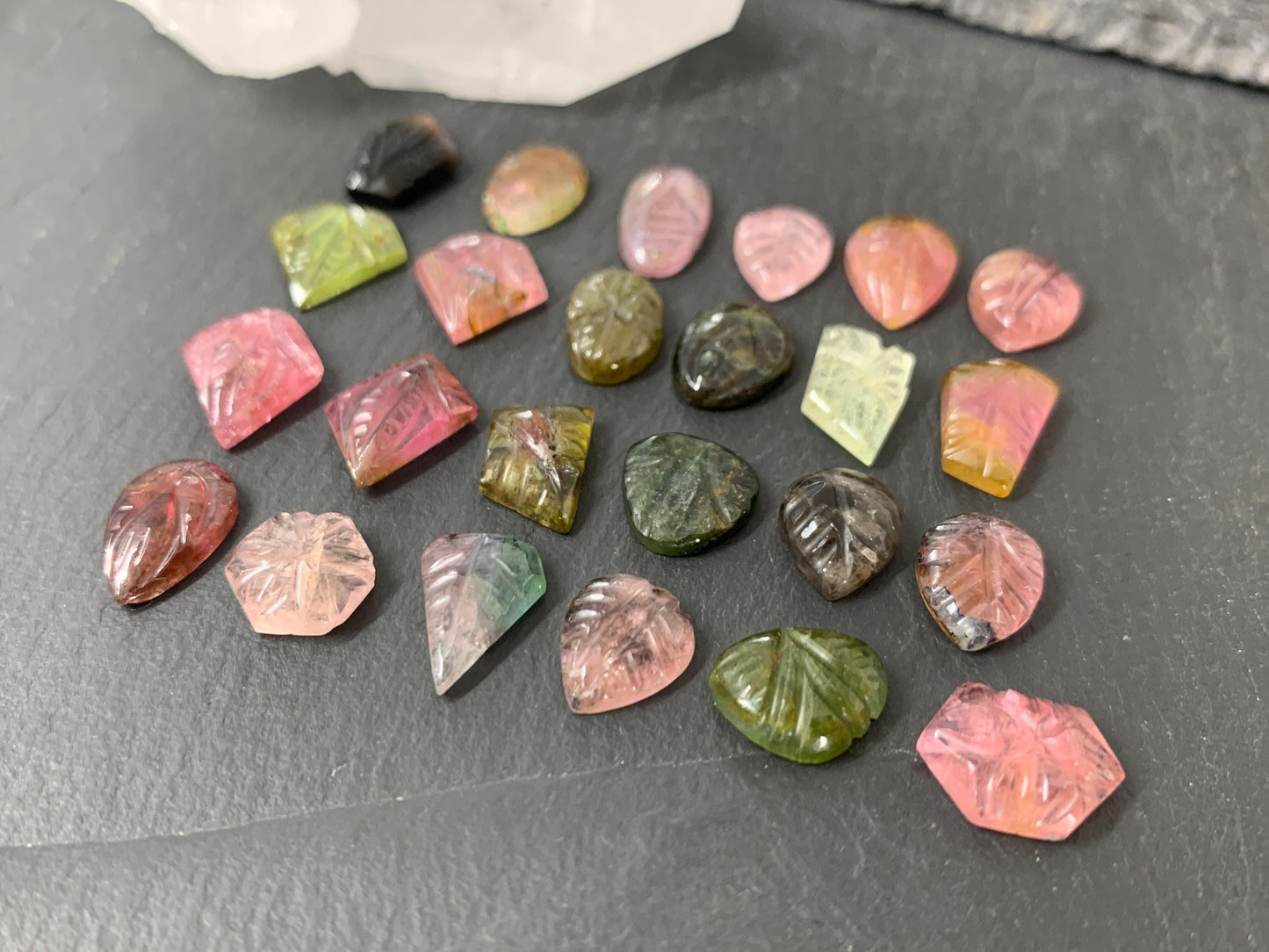 Carved Tourmaline 9-12mm cabochon