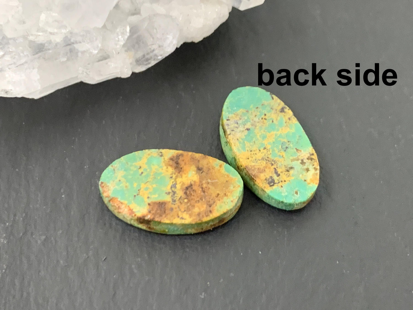 Tibetan Turquoise Pair 9x14mm Cabochon - Hand Cut Cabochon