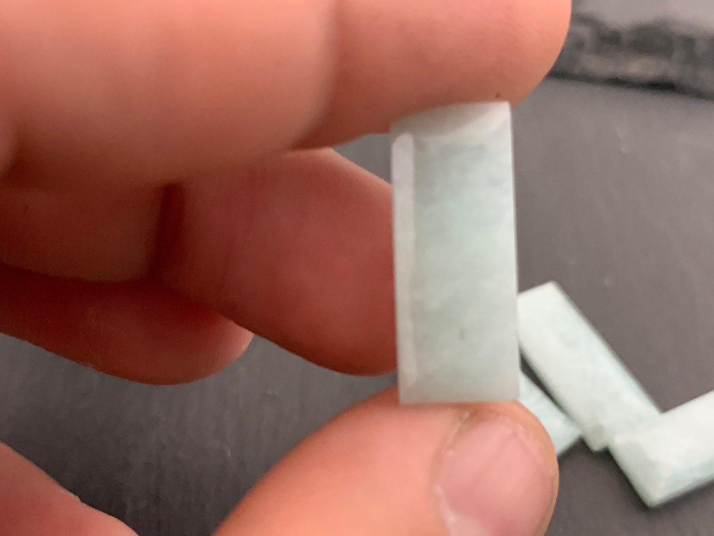 Flat Amazonite rectangle 8x20mm cabochon