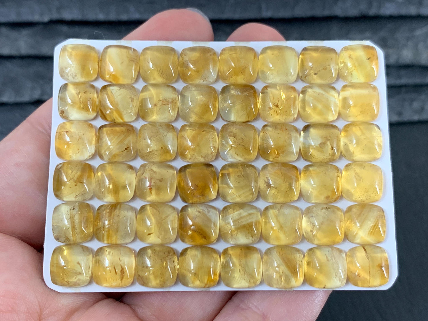 Citrine Square Cushion 8mm Cabochon – Calibrated Natural Gemstone