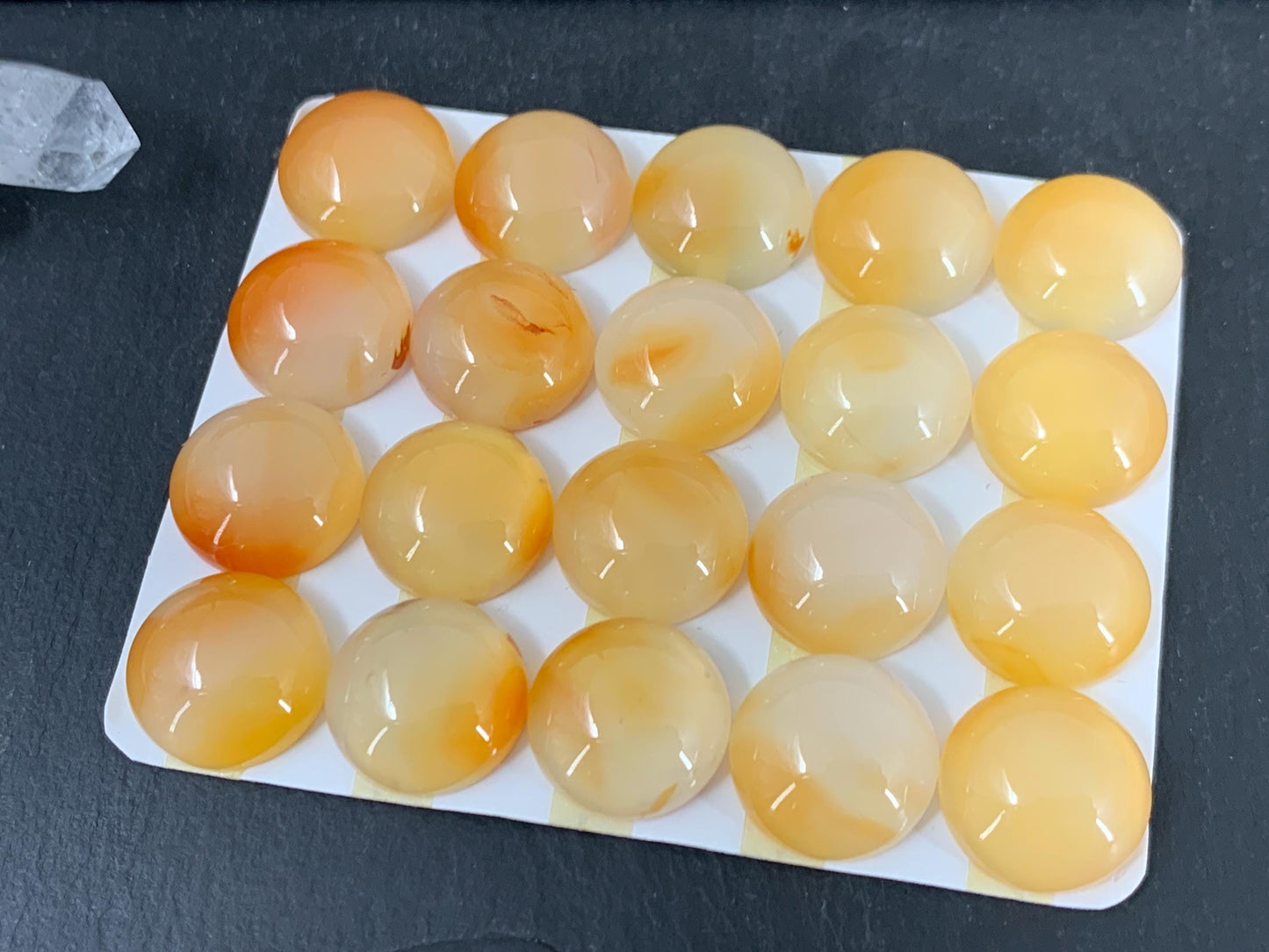 Carnelian round 15mm cabochon - Calibrated cabochons