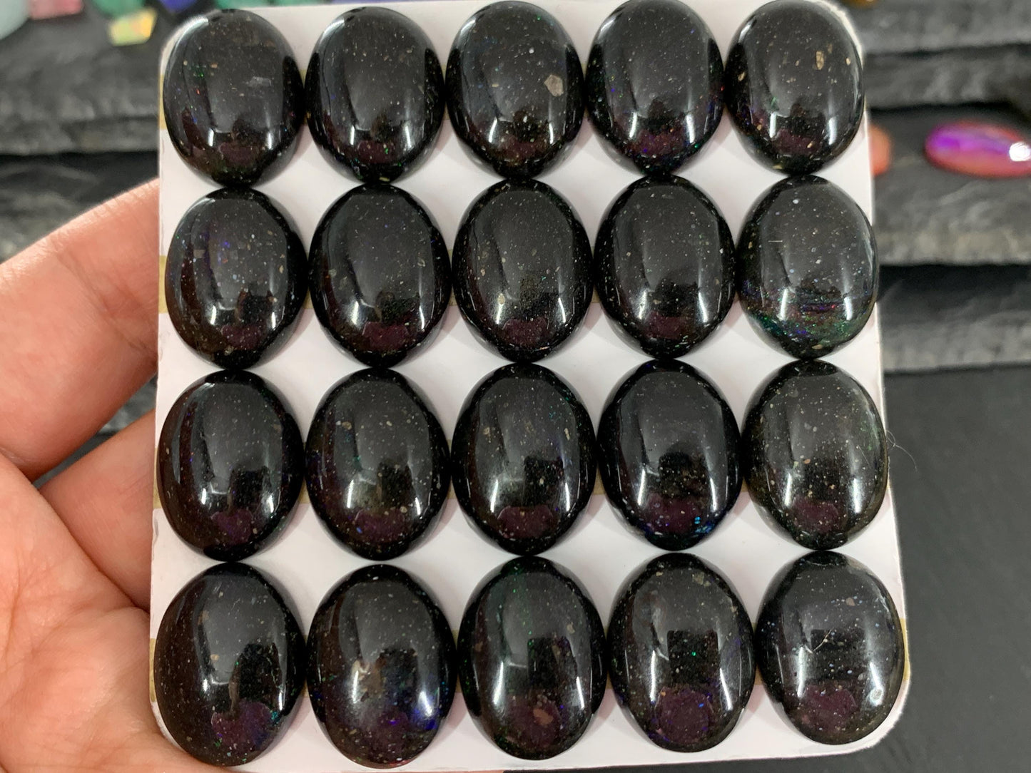 Black Andamooka Opal oval 15x20mm cabochon- Andamooka Australia - Matrix Australian Opal