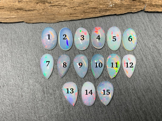 Ethiopian Opal 12-14mm long cabochon - pear, oval