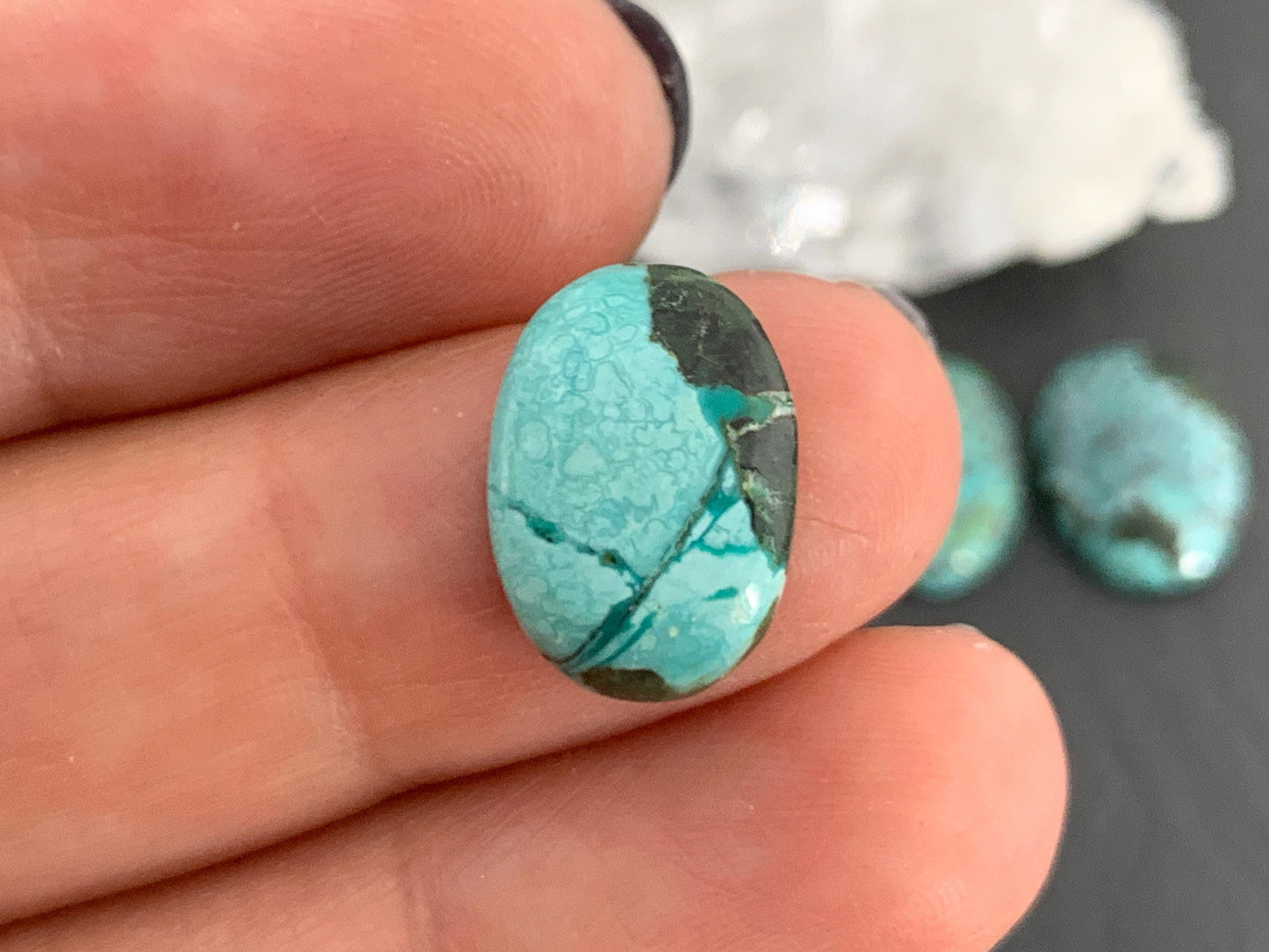 Tibetan Turquoise oval 10x14mm cabochon- Select your cabochon