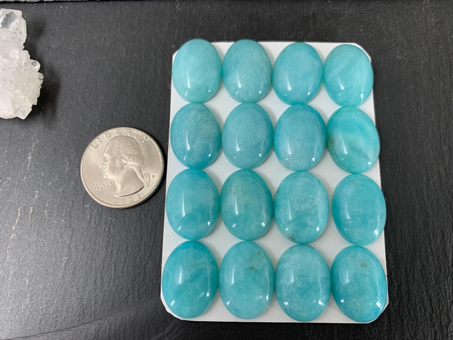 Amazonite oval 15x20mm cabochon - Calibrated cabochons