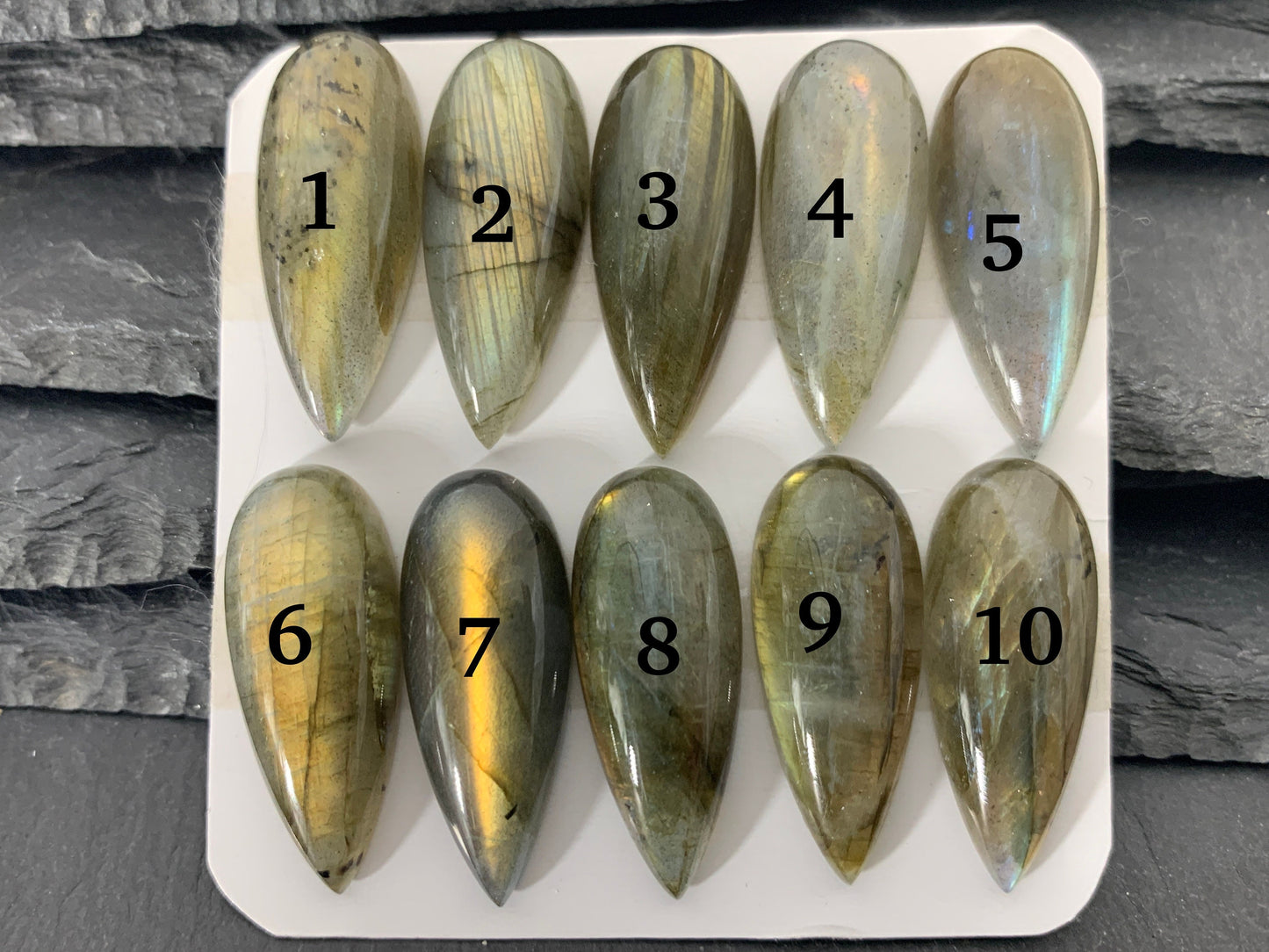 Labradorite pear 12x30mm Cabochon - Calibrated cabochons