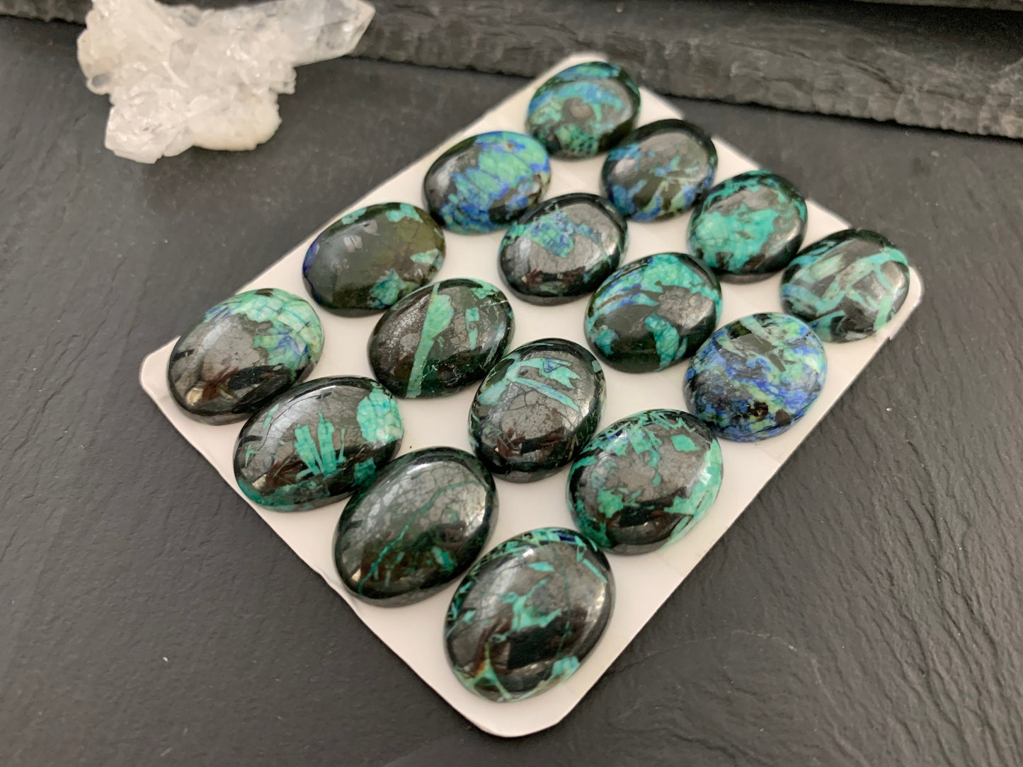 Azurite oval 15x20mm cabochon - Calibrated cabochons