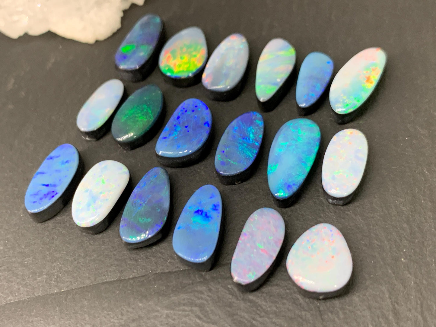 Australian Opal doublet 10-15mm long cabochon
