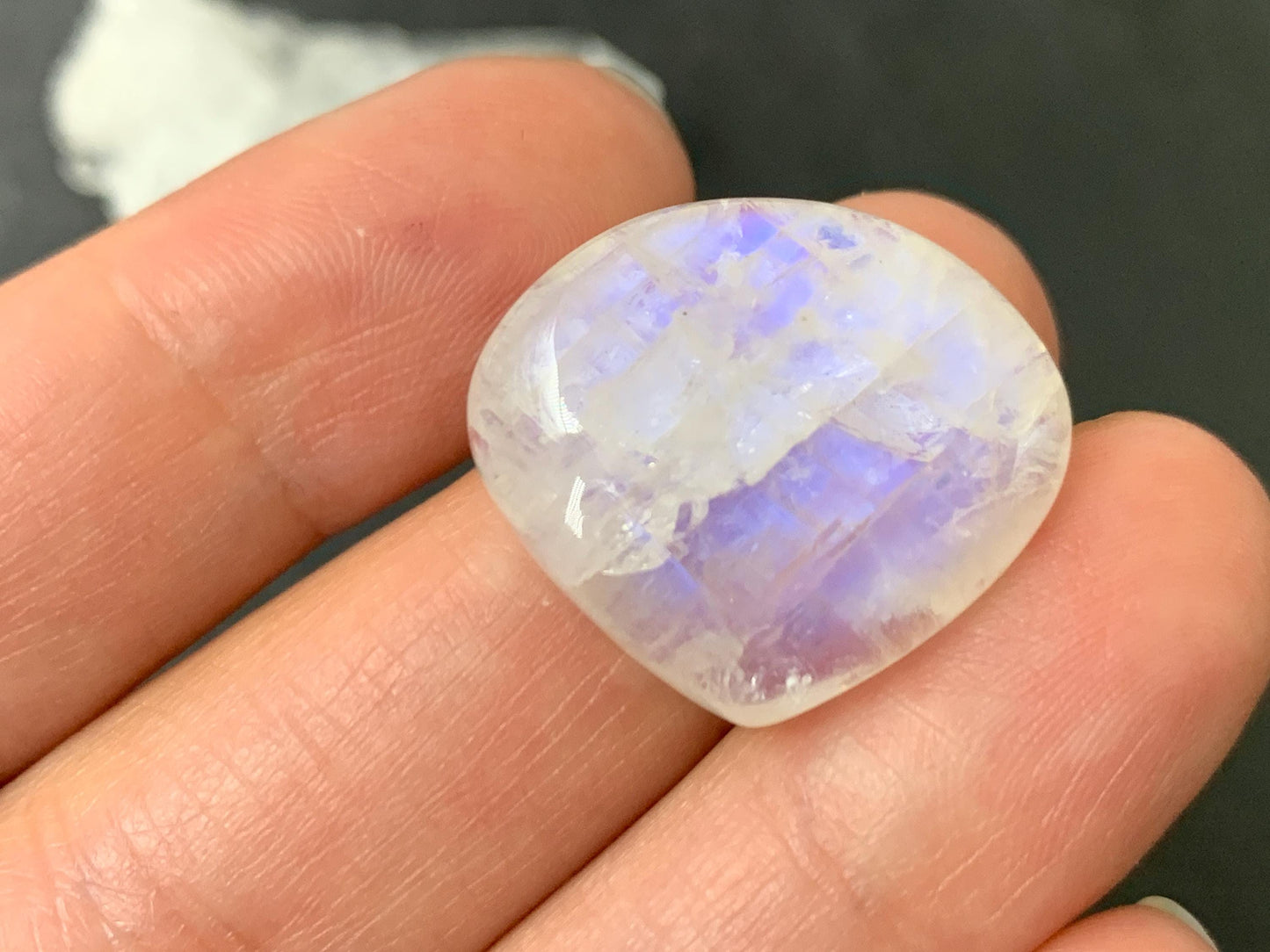 Rainbow Moonstone 23x20x7mm cabochon