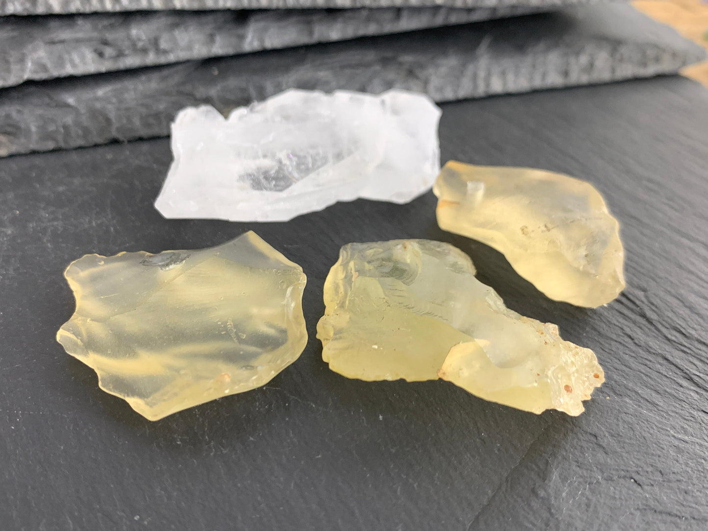 Drilled Libyan Desert Glass 31-41mm long