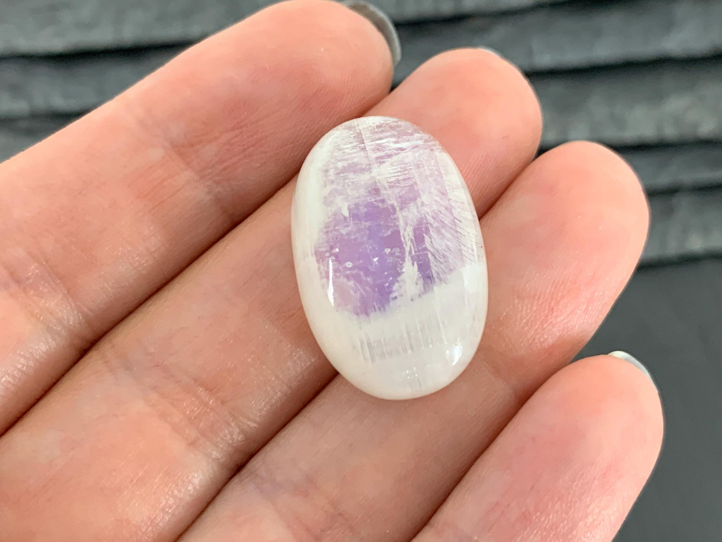 Rainbow Moonstone 25x17x7mm cabochon