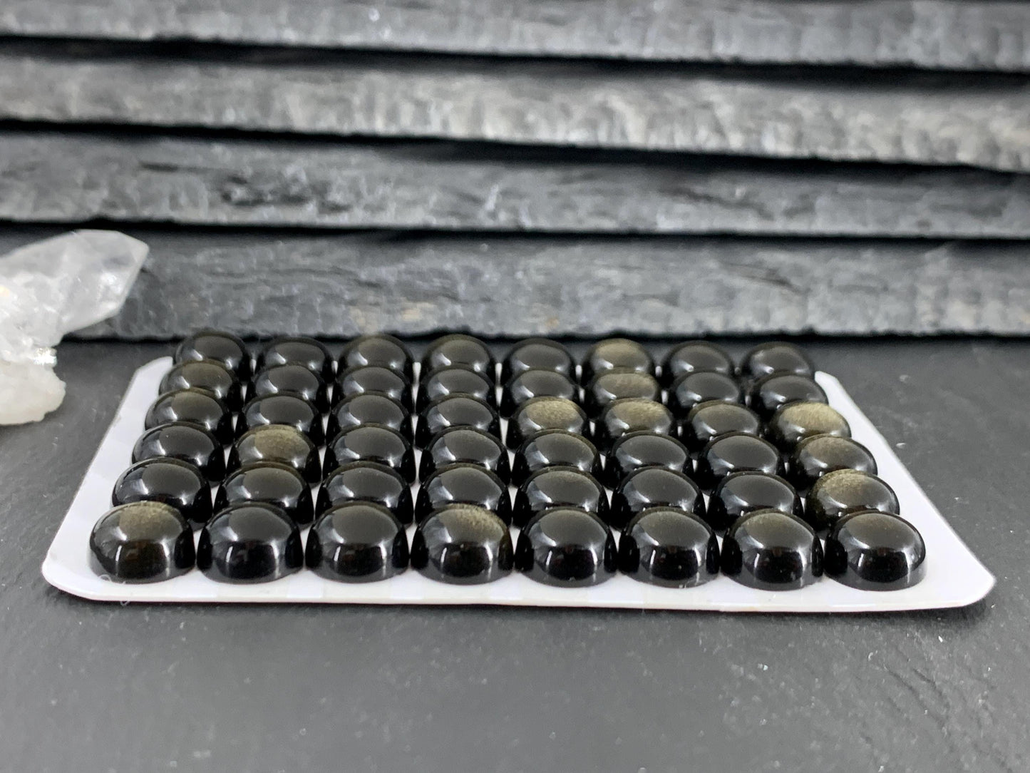 Gold Obsidian round 8mm cabochon - Calibrated cabochons