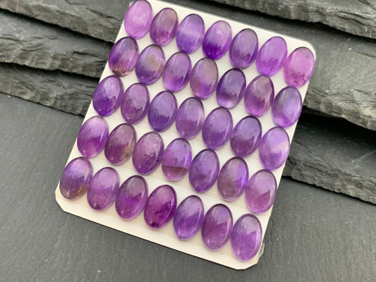 Amethyst oval 8x12mm cabochon - Calibrated cabochons