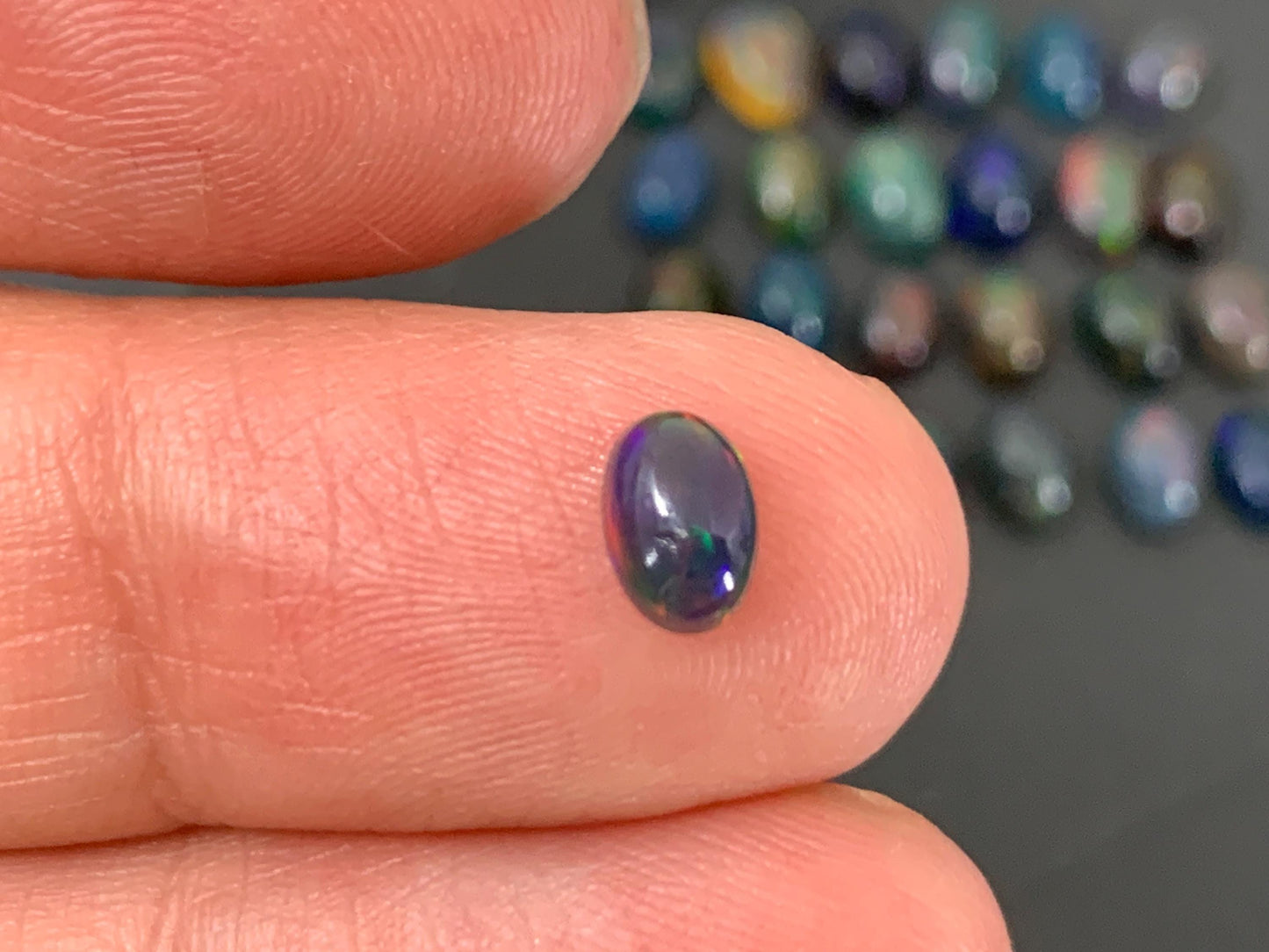Black Ethiopian Opal 4x6mm cabochon
