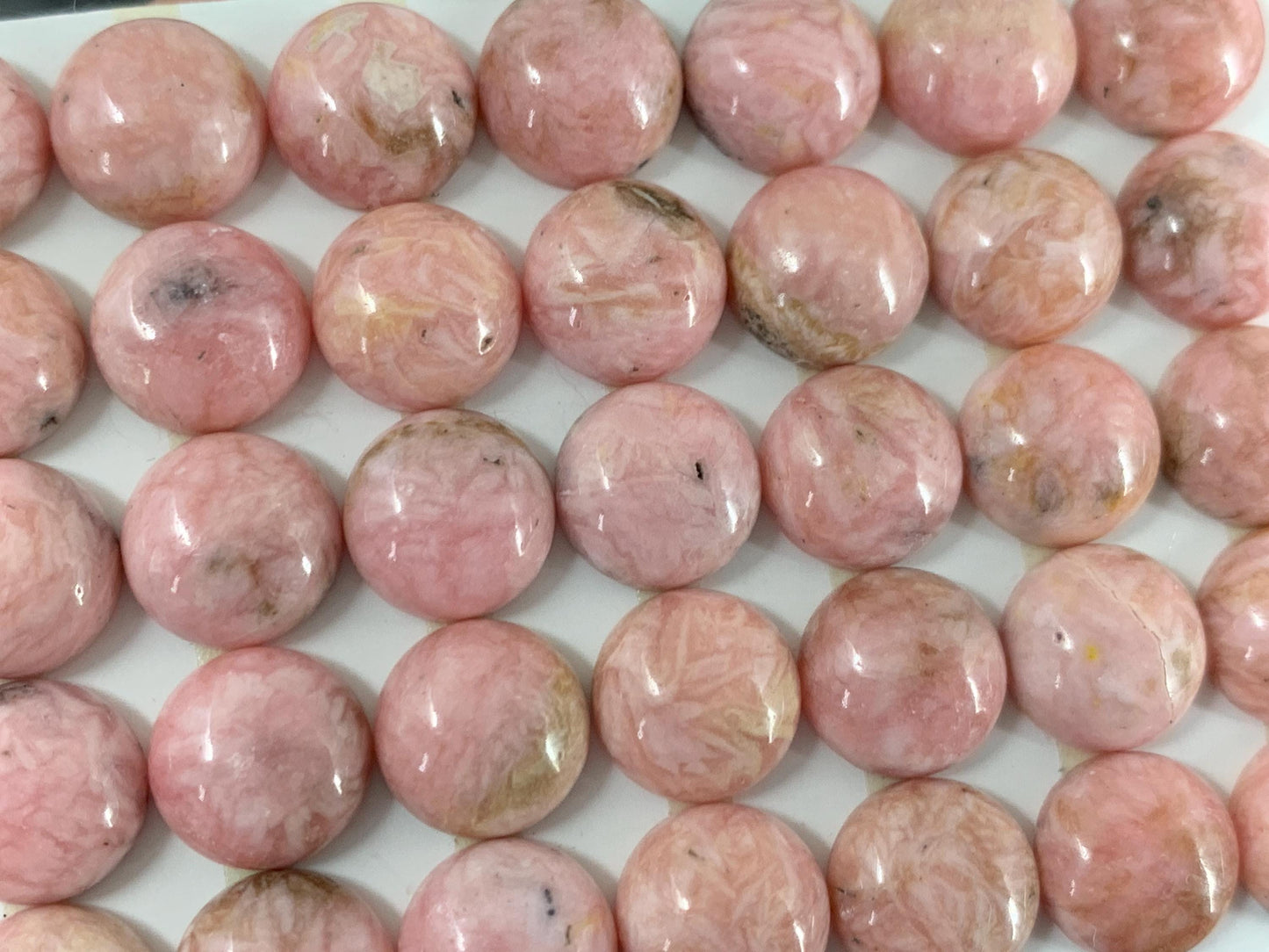 Rhodochrosite round 10mm cabochon - Calibrated cabochons