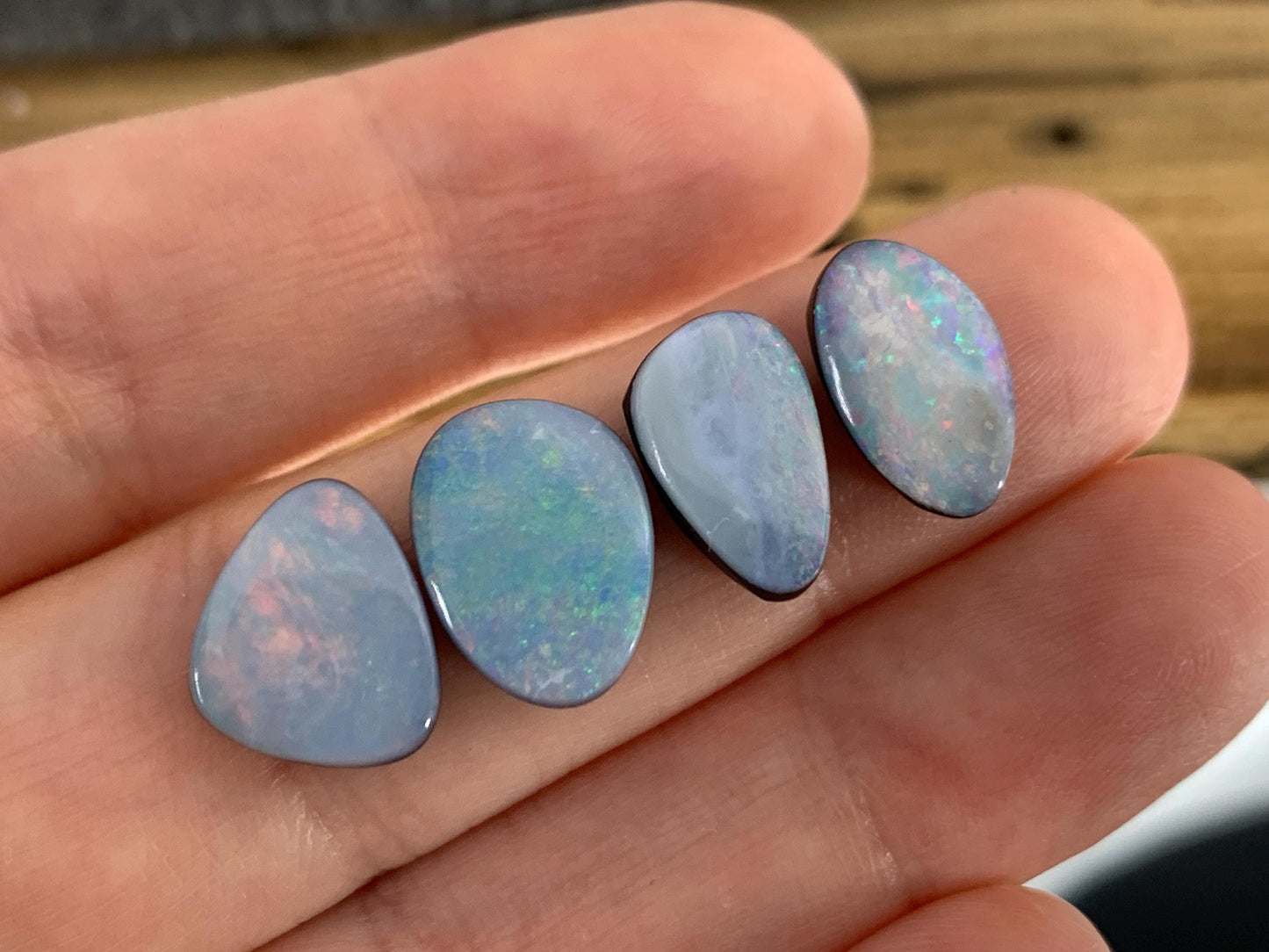 Australian Opal doublet 12-13mm long cabochon