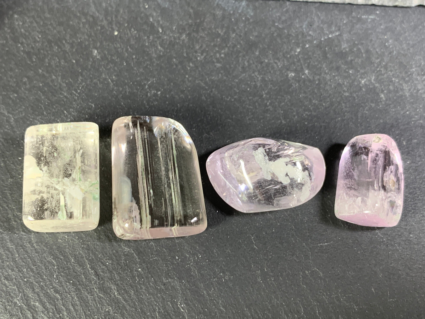 Tumbled Kunzite from Pakistan 20-27mm long- not drilled gemstone