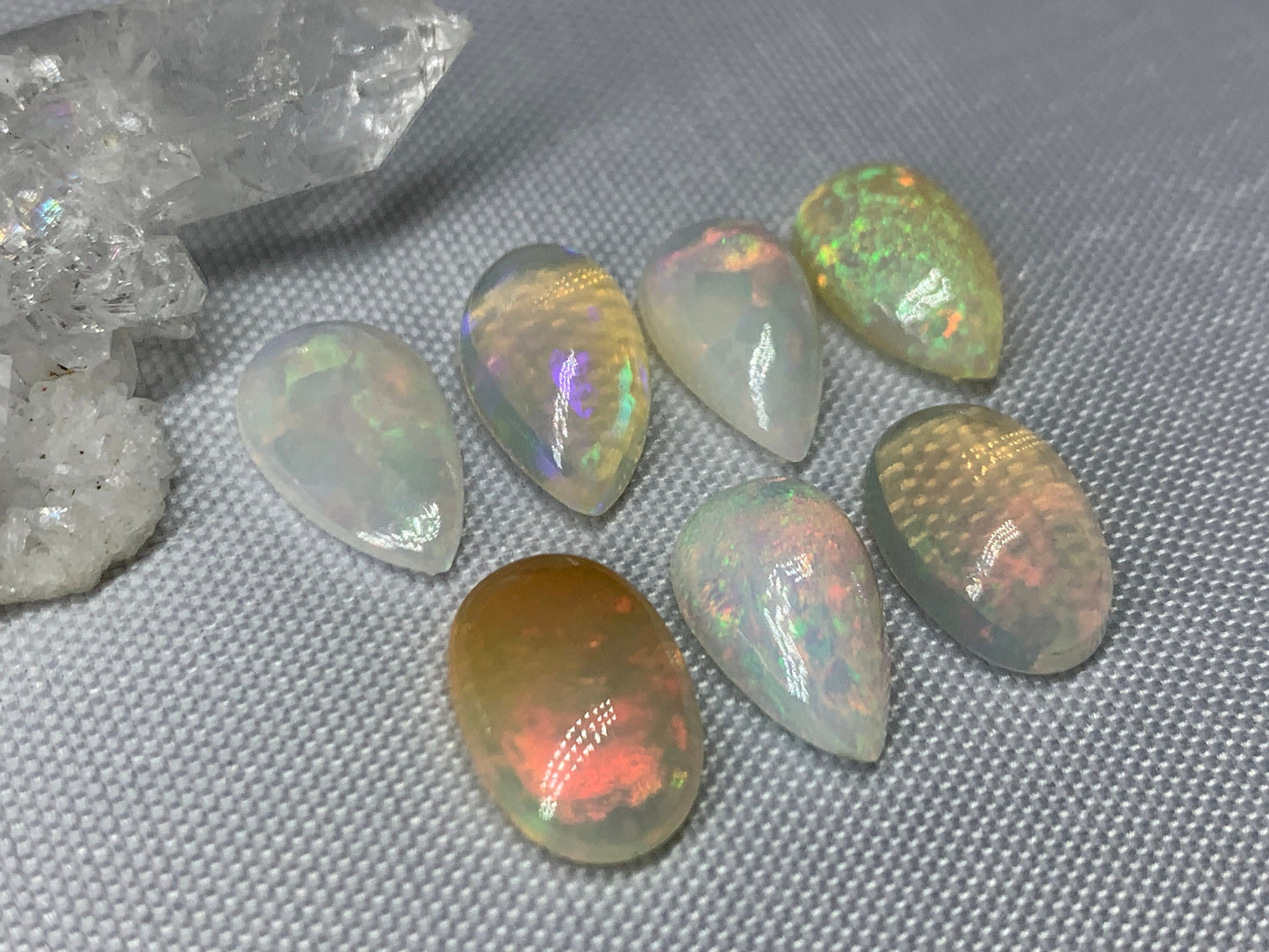 Ethiopian Opal pear 13mm long cabochon