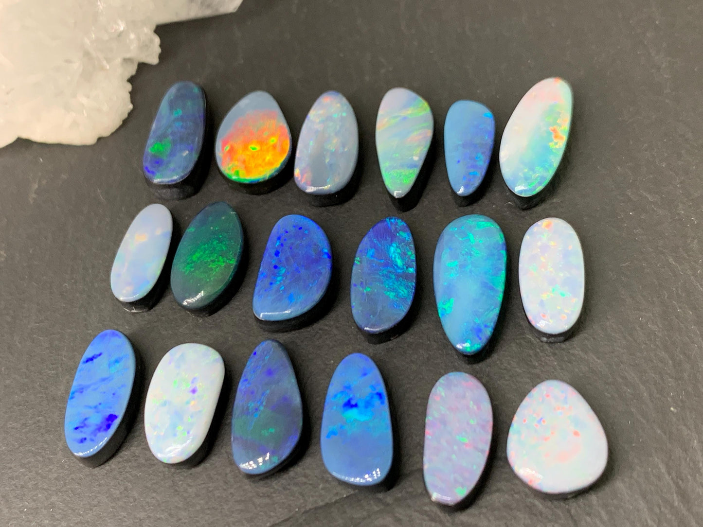 Australian Opal doublet 10-15mm long cabochon