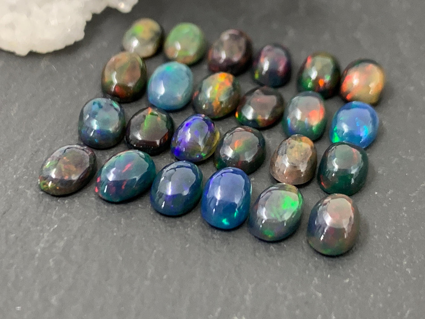 Black Ethiopian Opal oval 4x6mm cabochon
