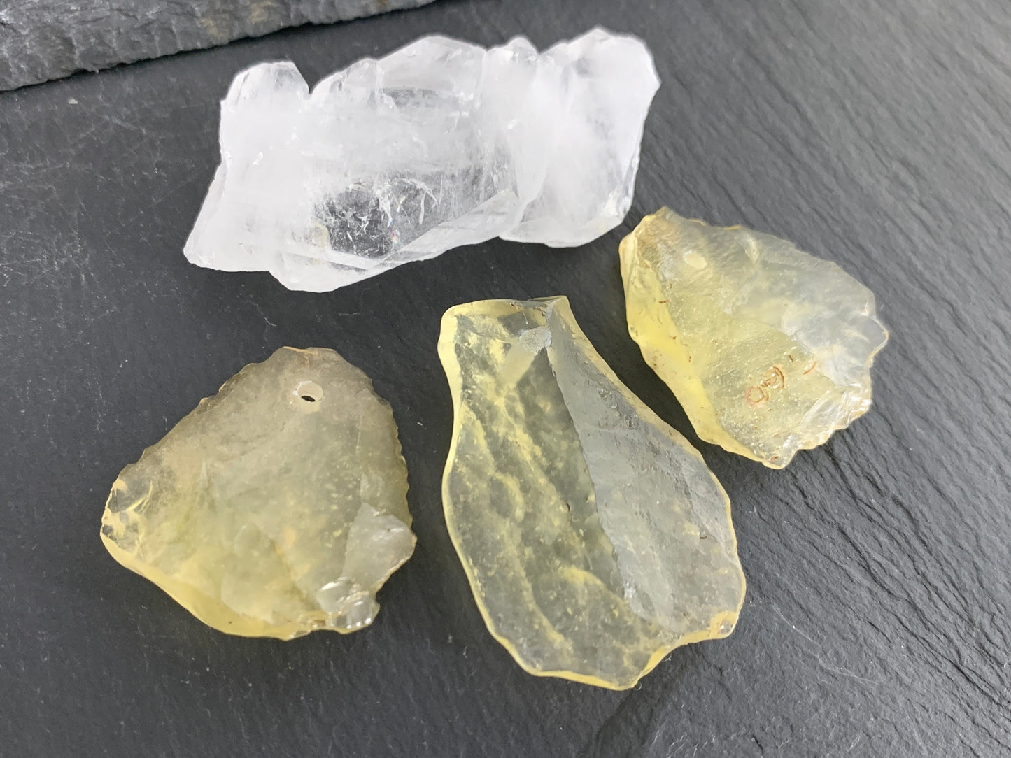 Drilled Libyan Desert Glass 33-42mm long
