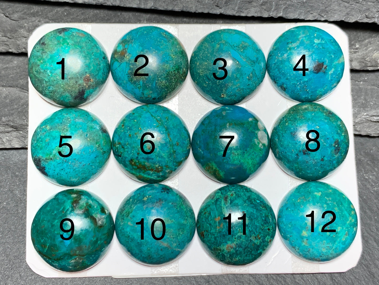Chrysocolla round 18mm cabochon - Calibrated cabochons