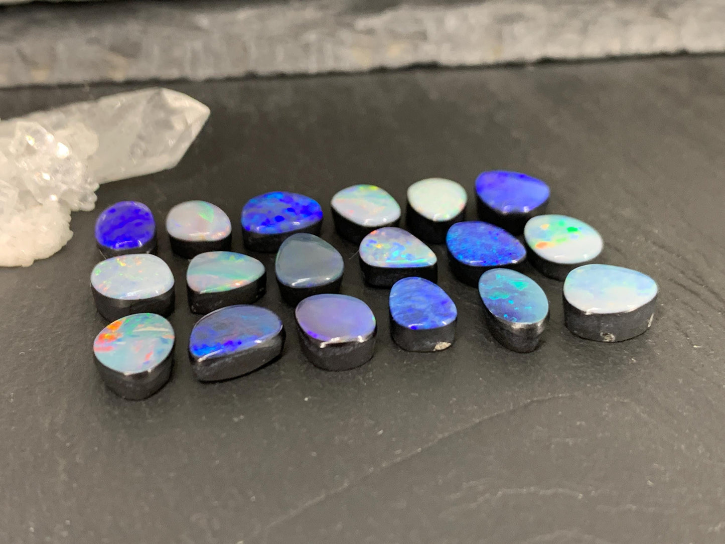Australian Opal doublet 8-10mm long cabochon