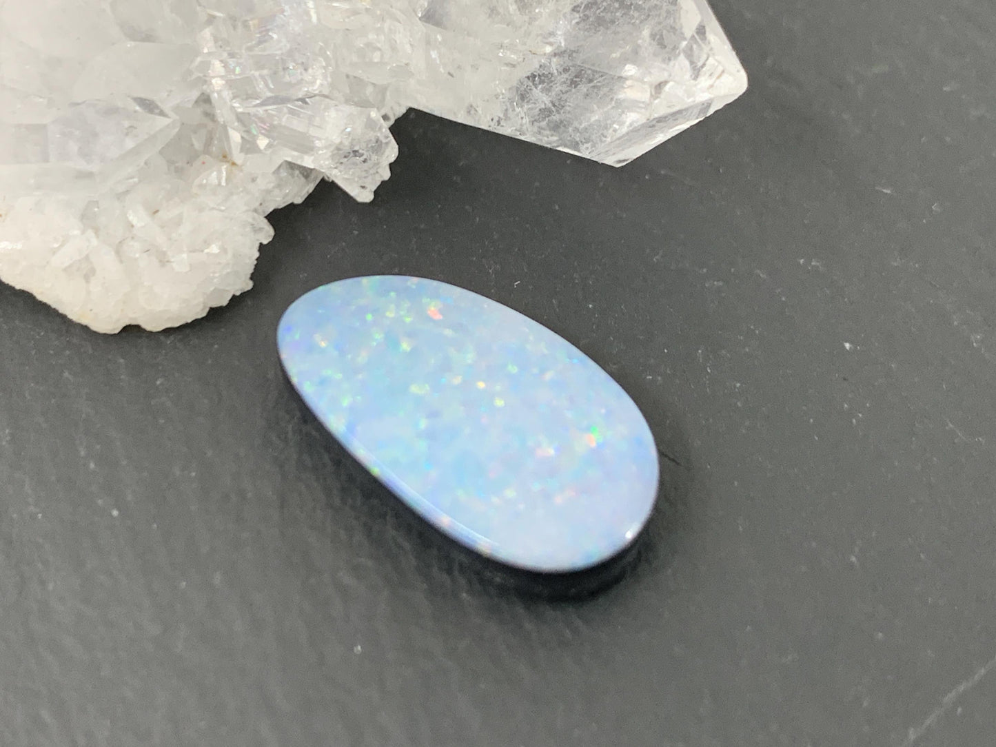 Australian Opal doublet 9x17x4mm cabochon