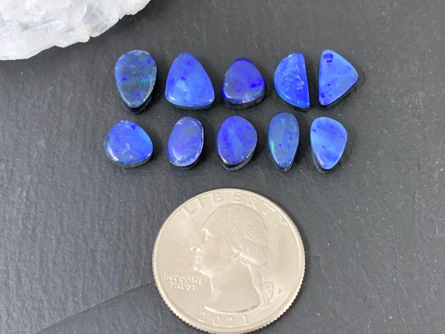Australian Opal Doublet 8-10mm long cabochon - Second quality