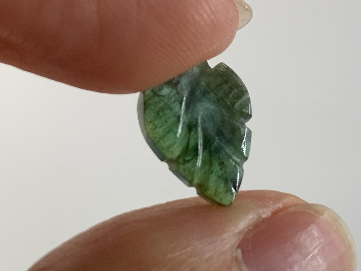 Carved Tourmaline 9x13x3mm cabochon