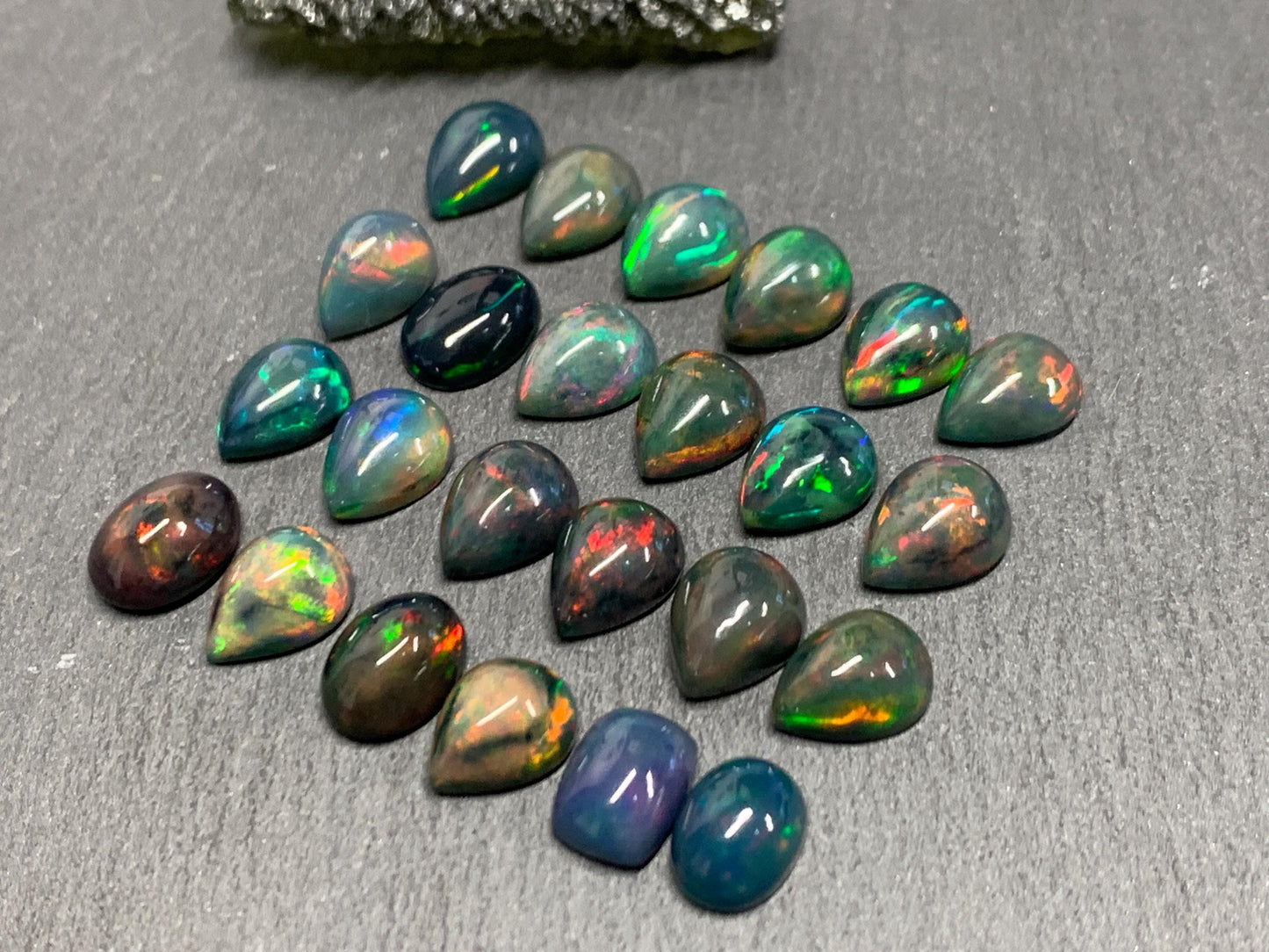 Black Ethiopian Opal 8-9mm long cabochon