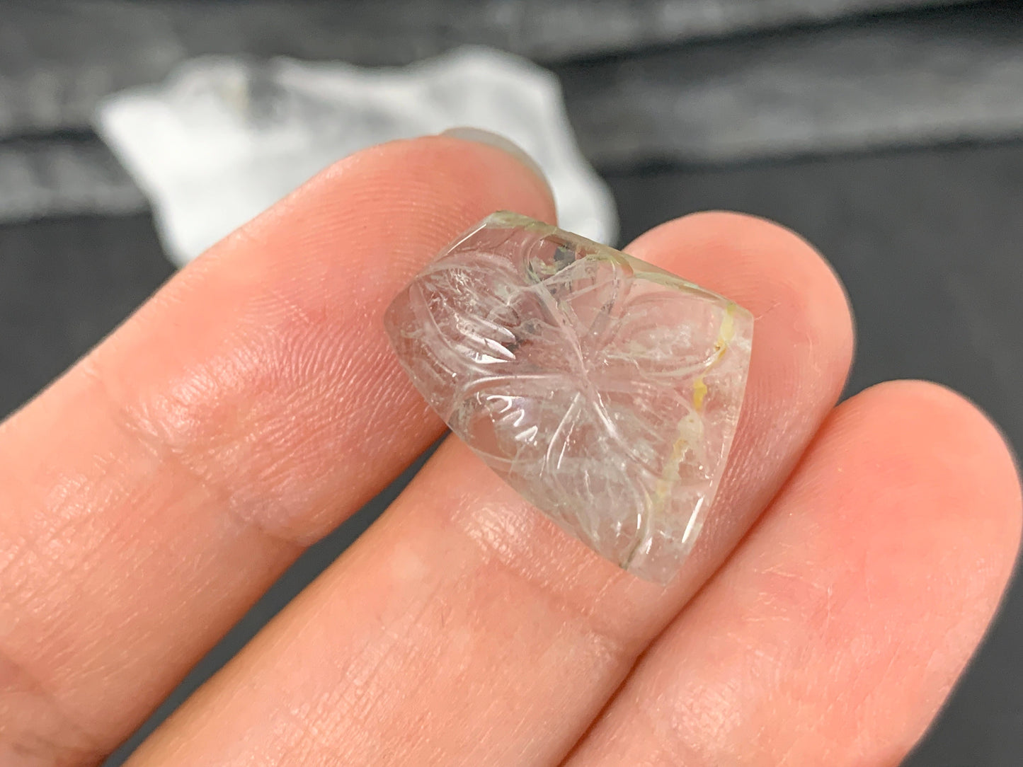 Carved Tourmaline 14x19x4mm cabochon