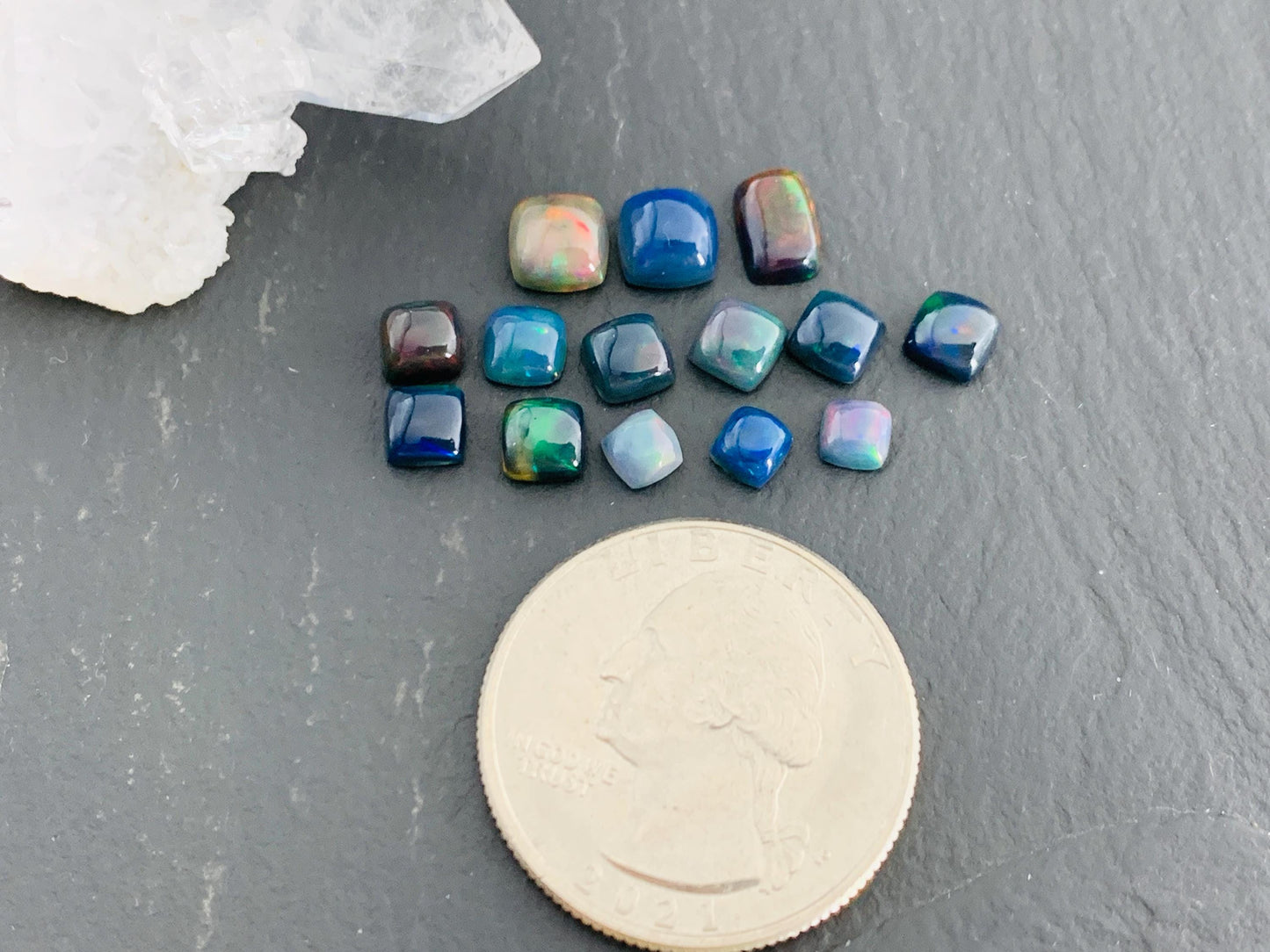 Natural Ethiopian Black Opal 4-7mm long cabochon/ Select your cabochon