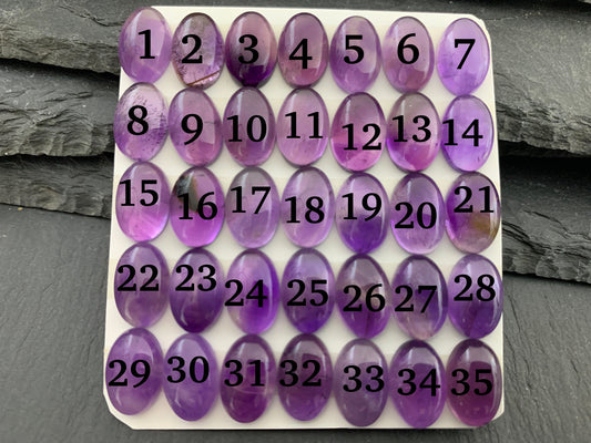 Amethyst oval 8x12mm cabochon - Calibrated cabochons