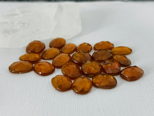 Faceted orange Kyanite oval 7x12mm cabochons