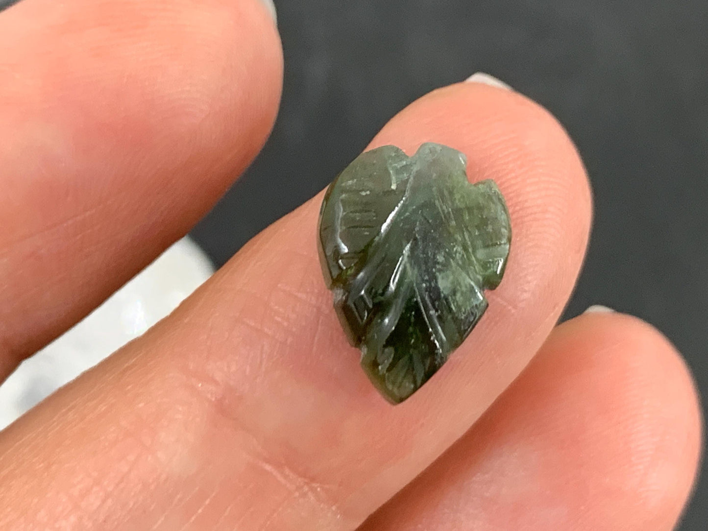 Carved Tourmaline 9x13x3mm cabochon