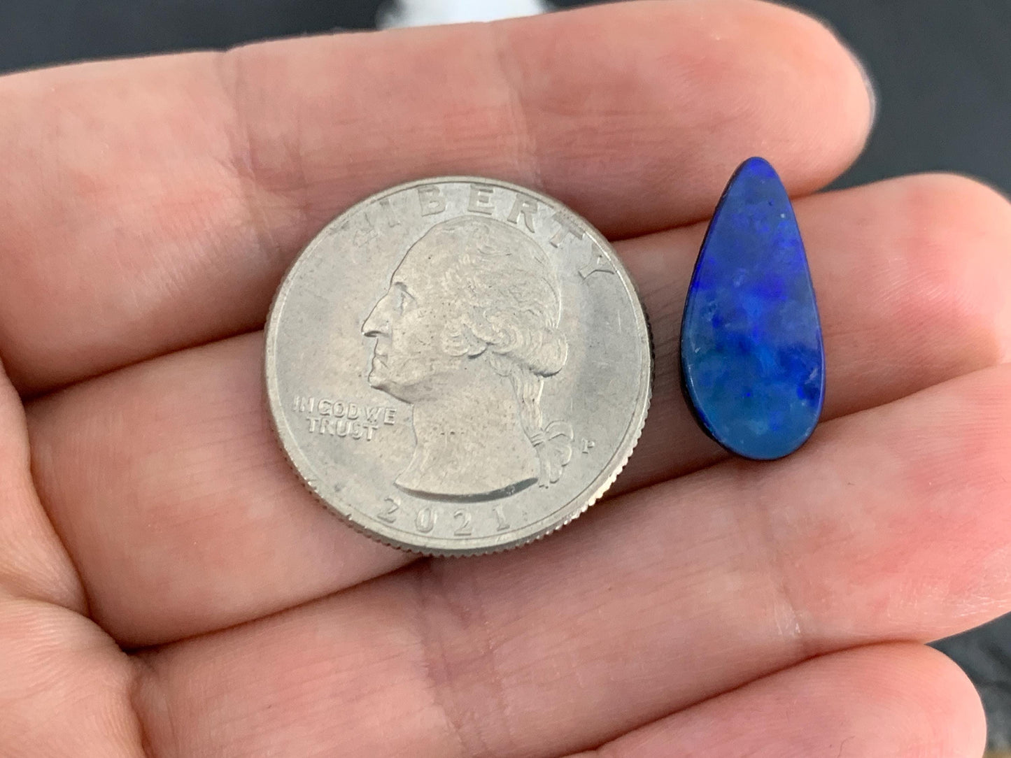 Australian Opal doublet 9x18x4mm cabochon
